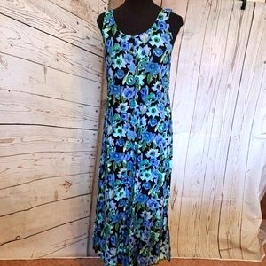 Molly Malloy sleeveless floral dress black blue 12